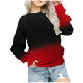 thumbnail image 1 of Fmbrln Girls Oversized Fleece Sweatshirts Long Sleeve Crew Neck Gradient Print Pullover Sweatshirts Fall Winter Fashion Clothes for Kids 1-11Y, 1 of 5