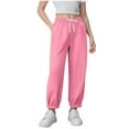 thumbnail image 1 of Fmbrln Girls Sweatpants Baggy Drawstring Elastic Waist Joggers Pants Fashion Comfy Athletic Pants with Pockets, Sizes 4-15Y, 1 of 5