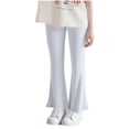 thumbnail image 1 of Fmbrln Girls Trendy Flared Leg Pants Casual Loose Solid Color Cotton Flared Pants Comfy Lightweight Home Pants, Sizes 2-7Y, 1 of 4