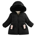 thumbnail image 1 of Fmbrln Girls Winter Thicken Warm Hooded Jackets Puffer Down Jackets Fashion Long Sleeve Zip-Up Quilted Coat for Toddler, 1-4Y, 1 of 5