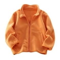 thumbnail image 1 of Fmbrln Girls and Boys Casual Solid Fleece Jackets Long Sleeve Full Zip Up Athletic Coat with Pockets Fall Winter Warm Fashion Outwear, Sizes 3-12Y, 1 of 4