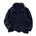 thumbnail image 1 of Fmbrln Girls and Boys Casual Solid Fleece Jackets Long Sleeve Full Zip Up Athletic Coat with Pockets Fall Winter Warm Fashion Outwear, Sizes 3-12Y, 1 of 4
