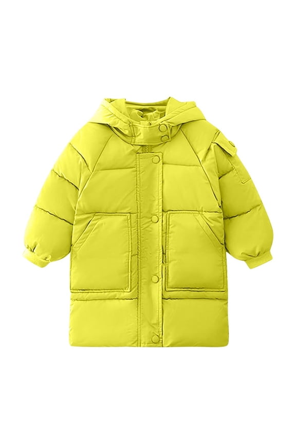 Girls and Boys Puffer Jackets Thicken Padded Down Jackets Winter Warm Hooded Coat for Kids, 2-12Y