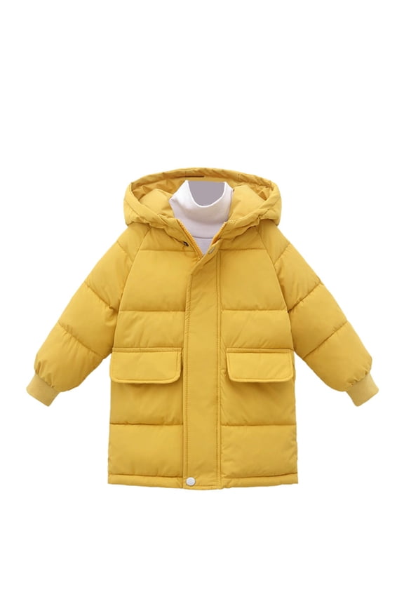 Girls and Boys Puffer Jackets Winter Thicken Padded Down Jackets Long Sleeve Zip-Up Quilted Coat, Sizes 2-11Y