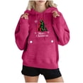 thumbnail image 1 of Fmbrln Hoodies for Women Cute Christmas Print Long Sleeve Hooded Sweatshirts Oversized Pullover Tops with Pockets, 1 of 4
