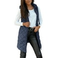 thumbnail image 1 of Fmbrln Long Puffer Vest for Women Sleeveless Lightweight Hooded Quilted Jackets Winter Warm Fashion Solid Down Coat with Pockets, 1 of 9