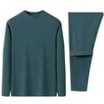 thumbnail image 1 of Fmbrln Men Outfits 2 Piece Sets Crew Neck Long Sleeve Tops and Long Pants Thermal Underwear Set Soft Stretchy Base Layer for Fall Winter Cold Weather Green S, 1 of 2