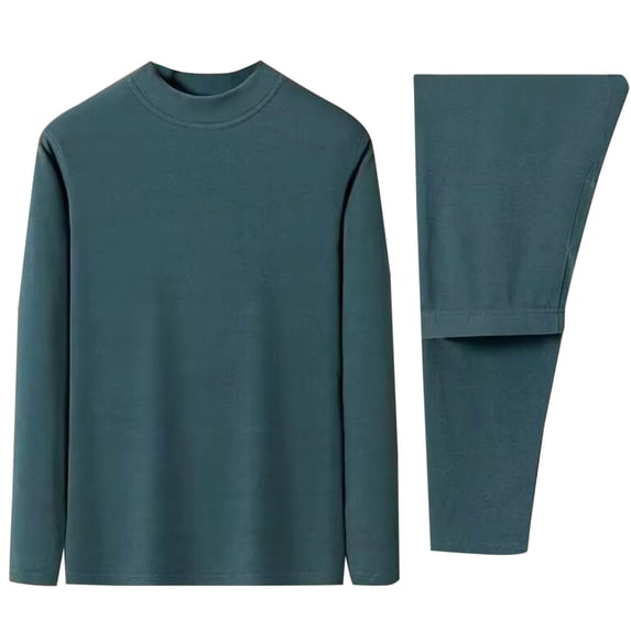 Fmbrln Men Outfits 2 Piece Sets Crew Neck Long Sleeve Tops and Long Pants Thermal Underwear Set Soft Stretchy Base Layer for Fall Winter Cold Weather Green S
