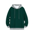 thumbnail image 1 of Fmbrln Men's Color Blocked Hoodie Fall Winter Casual Fashion Hooded Sweatshirt Long Sleeve Drawstring Pullover Tops Green M, 1 of 3