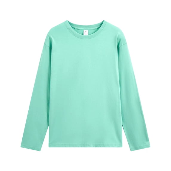 Fmbrln Men's Round Neck Long Sleeve T Shirts Fall Loose Shirts Solid Color Fashion Pullover Tops