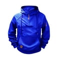 thumbnail image 1 of Fmbrln Mens 1/4 Zip Up Hoodies Fashion Long Sleeve Pullover Tops Casual Outdoor Running Athletic Hooded Sweatshirts with Pockets Blue 3XL, 1 of 4