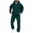 thumbnail image 1 of Fmbrln Mens 2 Piece Sweatsuits Full Zip Up Long Sleeve Hoodies with Pockets and Elastic Waist Cargo Wide Leg Sweatpants Fall Winter Fashion Outfits Sets, 1 of 5