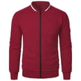 thumbnail image 1 of Fmbrln Mens Casual Lightweight Jackets Coat Full Zip Up Long Sleeve Stand Up Collar Jackets Fall Winter Fashion Jackets Wine 2XL, 1 of 4