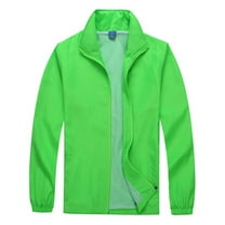 Fmbrln Mens Casual Lightweight Jackets Coat Full Zip Up Long Sleeve Stand Up Collar Jackets Outdoor Athletic Coat Fall Fashion Outwear Green 4XL
