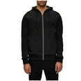 thumbnail image 1 of Fmbrln Mens Casual Solid Hoodies Long Sleeve Full Zip Up Hooded Sweatshirts Loose Comfy Sweatshirts Coat with Pockets Fall Fashion Outwear Black 4XL, 1 of 8