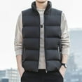 thumbnail image 1 of Fmbrln Mens Fashion Puffer Vest Casual Stand Collar Sleeveless Padded Jacket Winter Warm Coat Black M, 1 of 9