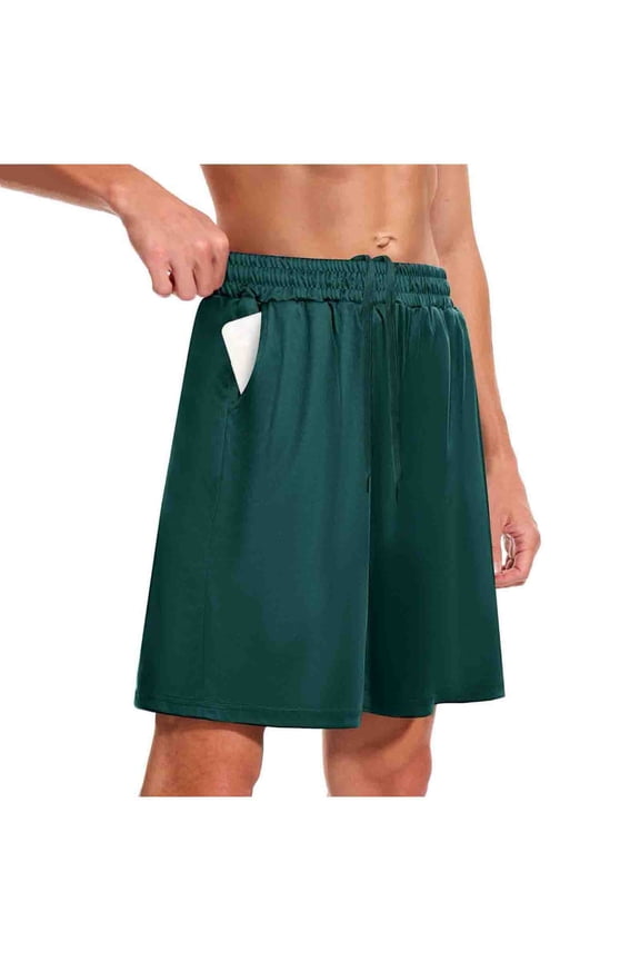 Mens Gym Workout Shorts Summer Casual Drawstring Elastic Waist Running Athletic Shorts with Pockets