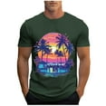 thumbnail image 1 of Fmbrln Mens Hawaiian Graphic Tees Summer Crew Neck Short Sleeve Sports T-Shirts Beach Casual Tops, 1 of 5