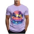 thumbnail image 1 of Fmbrln Mens Hawaiian Graphic Tees Summer Crew Neck Short Sleeve Sports T-Shirts Beach Casual Tops, 1 of 5