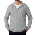 thumbnail image 1 of Fmbrln Mens Hoodies Full Zip Up Long Sleeve Hooded Sweatshirts Casual Loose Solid Sweatshirts Coat with Pockets Fall Fashion Athletic Outwear Gray 3XL, 1 of 6