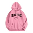 thumbnail image 1 of Fmbrln Mens Letter Print Hoodies Fall Fashion Long Sleeve Hooded Sweatshirts Casual Comfy Pullover Tops with Pockets Pink M, 1 of 5