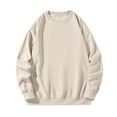 thumbnail image 1 of Fmbrln Mens Long Sleeve Sweatshirts Fall Fashion Casual Crew Neck Solid Color Shirts Loose Comfy Pullover Tops Khaki 2XL, 1 of 5