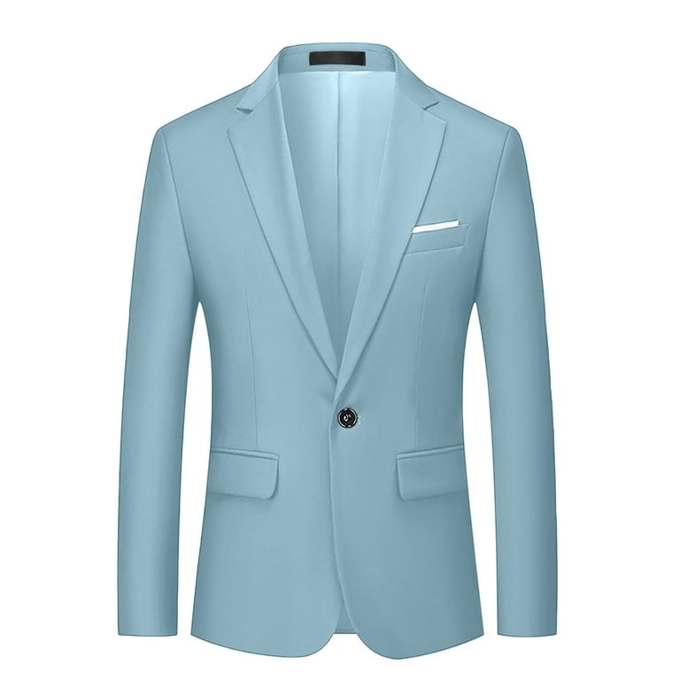 Dress Code Smart Casual Blue Blazer Men Slim Fit Business Casual