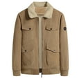 thumbnail image 1 of Fmbrln Mens Plus Size Corduroy Jackets Fall Winter Warm Fleece Jackets Fashion Casual Full Zip Up Cargo Jackets Coffee XL, 1 of 4
