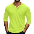 thumbnail image 1 of Fmbrln Mens Plus Size Trendy Solid Shirts Fall Fashion Casual Long Sleeve Crew Neck Button Pullover Tops Lightweight Breathable Comfy Shirts Rose Gold S, 1 of 5