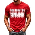 thumbnail image 1 of Fmbrln Mens Short Sleeve T Shirts Funny Print Crew Neck Shirt Spring Summer Loose Casual Fashion Pullover Tops Red L, 1 of 5