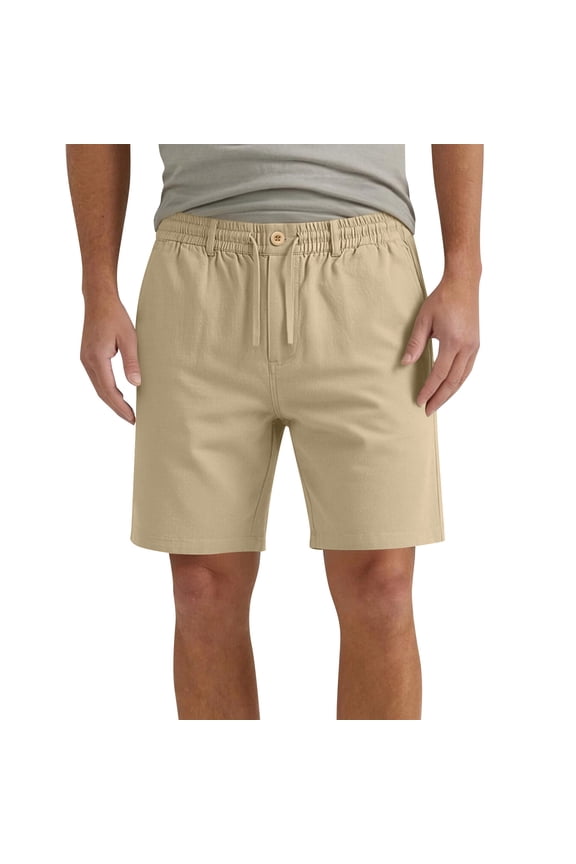 Fmbrln Mens Summer Shorts Drawstring Button Waist Solid Color Casual Shorts Lounge Shorts