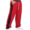 thumbnail image 1 of Fmbrln Mens Sweatpants Drawstring Elastic Waist Running Athletic Pants Casual Loose Color Block Sweatpants with Pockets Red S, 1 of 5