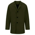 thumbnail image 1 of Fmbrln Mens Trench Coat Long Sleeve Stand Up Collar Pea Coats Casual Dressy Coat Soft Comfy Coat Fall Winter Warm Trench Coat Army Green 3XL, 1 of 5