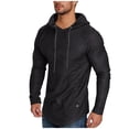 thumbnail image 1 of Fmbrln Mens Workout Hooded Sweatshirts Fashion Casual Long Sleeve Solid Color Pullover Tops Running Athletic Hoodies Black M, 1 of 5
