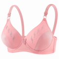 thumbnail image 1 of Fmbrln Minimizer Bras for Women Deep V Seamless Support Push Up Bra Adjustable Straps Padded Comfy Bralette Pink 80BC, 1 of 5