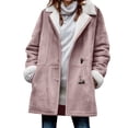 thumbnail image 1 of Fmbrln Plus Size Fleece Jackets for Women Button Down Long Sleeve Turndown Collar Thickened Warm Coat Fall Winter Coat with Pockets, 1 of 5