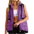 thumbnail image 1 of Fmbrln Puffer Vest for Women Full Zip Up Sleeveless Lightweight Quilted Hooded Jackets Fall Winter Fashion Down Coat with Pockets, 1 of 9