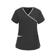 thumbnail image 1 of Fmbrln Scrubs for Women Wrap V Neck Short Sleeve Scrubs Tops Nursing Scrubs Work Uniforms for Clinic Carer, 1 of 5