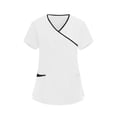 thumbnail image 1 of Fmbrln Scrubs for Women Wrap V Neck Short Sleeve Scrubs Tops Nursing Scrubs Work Uniforms for Clinic Carer, 1 of 5