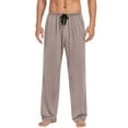 thumbnail image 1 of Fmbrln Solid Pajamas Pants for Men Drawstring Elastic Waist Wide Leg Pajamas Pants Fall Winter Soft Comfy Home Pajamas Pants Lounge Trousers with Pockets, 1 of 5