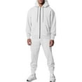 thumbnail image 1 of Fmbrln Sweatsuits for Men 2 Piece Sets Full Zip Up Long Sleeve Fleece Hoodies with Pockets and Drawstring Elastic Waist Joggers Pants Fall Winter Fashion Athletic Outfits Sets, 1 of 5