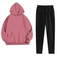 thumbnail image 1 of Fmbrln Sweatsuits for Women 2 Piece Sets Long Sleeve Fleece Hoodies with Pockets and Drawstring Elastic Waist Sweatpants Fashion Casual Solid Athletic Outfit Sets, 1 of 7
