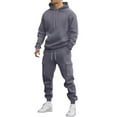 thumbnail image 1 of Fmbrln Sweatsuits for Men Long Sleeve Hoodies and Drawstring Elastic Waist Cargo Sweatpants Sets Fashion Casual Solid Athletic Outfits Sets, 1 of 6