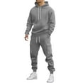 thumbnail image 1 of Fmbrln Sweatsuits for Men Long Sleeve Hoodies and Drawstring Elastic Waist Cargo Sweatpants Sets Fashion Casual Solid Athletic Outfits Sets, 1 of 6
