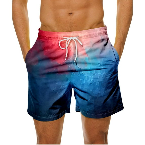 Fmbrln Swim Trunks for Men, Hawaiian Beach Shorts Summer Casual Board Shorts Quick Dry Swimwear Bathing Suits