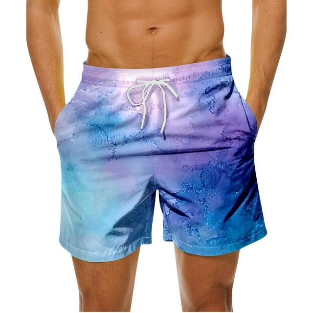 Fmbrln Swim Trunks for Men, Hawaiian Beach Shorts Summer Casual Board Shorts Quick Dry Swimwear Bathing Suits