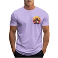 thumbnail image 1 of Fmbrln T-shirts for Men, Summer Crew Neck Short Sleeve Tops Hawaiian Beach Graphic Tees, 1 of 5