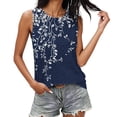 thumbnail image 1 of Fmbrln Tank Tops for Women Summer Sleeveless Crew Neck Hollow Out Tops Casual Loose Fit Floral Print Beach Vacation Tees Blouses, 1 of 6