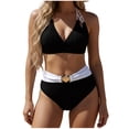 thumbnail image 1 of Fmbrln Women 2 Piece Swimsuits Halter Back Tie Modest Bikini Sets Vacation Beach Bathing Suits, 1 of 7