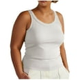 thumbnail image 1 of Fmbrln Women Plus Size Tank Tops with Built in Bra Sleeveless Crew Neck Ribbed Basic Undershirt, 1 of 9